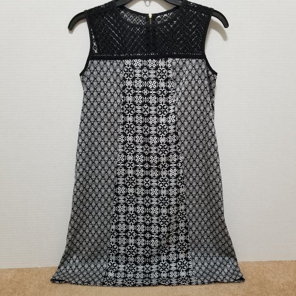 Xhilaration dress Small geometric print lace upper panel mini shift sleeveless - Picture 1 of 9